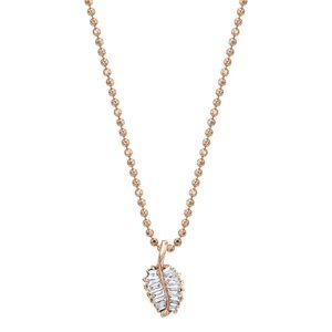 Anita Ko 18k Rose Gold Small Palm Leaf Diamond Necklace